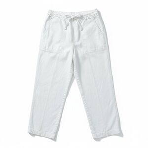 Emma James Size 8 White 100% Linen Drawstring Waist Pockets